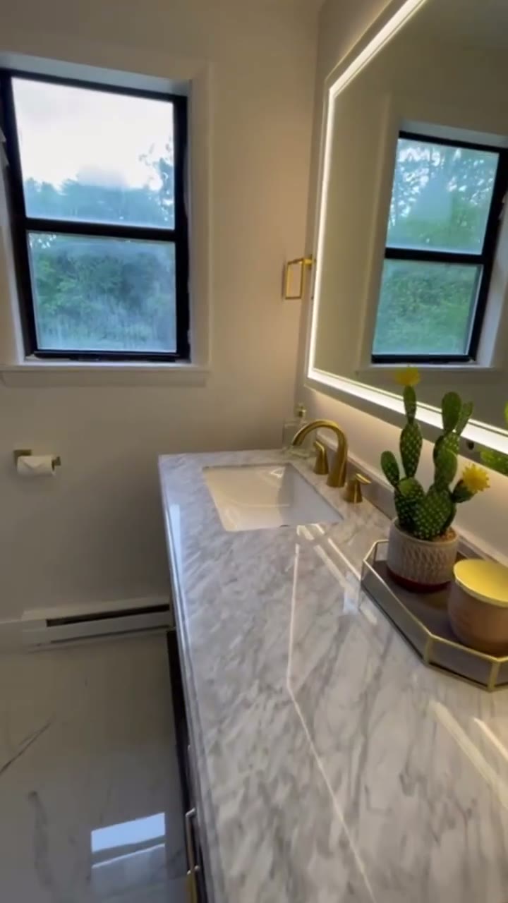 Walkthrough of the renovated bathroom